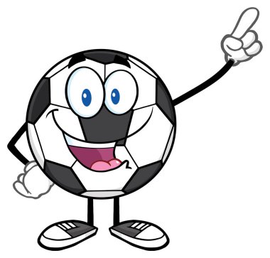 Mutlu futbol topu çizgi film maskot 