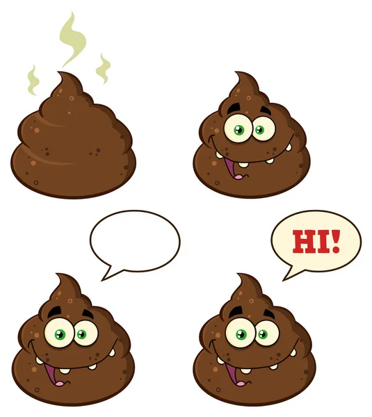 Poop Cartoon Mascot Character. — Stock Vector