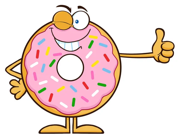 Happy Donut personaggio dei cartoni animati . — Vettoriale Stock