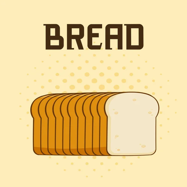 Cartel de pan y pan — Vector de stock