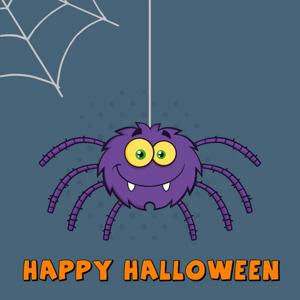 Araña de Halloween púrpura — Archivo Imágenes Vectoriales