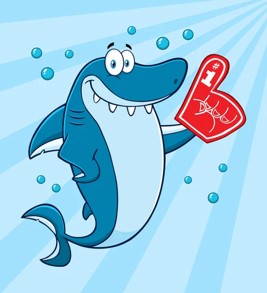 Tiburón mascota de dibujos animados — Vector de stock