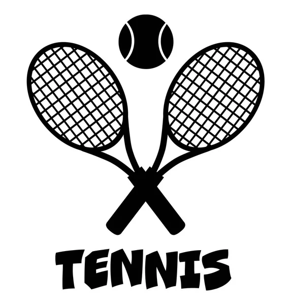 交叉的网球拍和网球. — 图库矢量图片