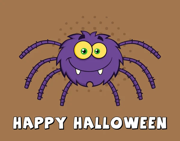 Lila Halloween Spider — Stock vektor