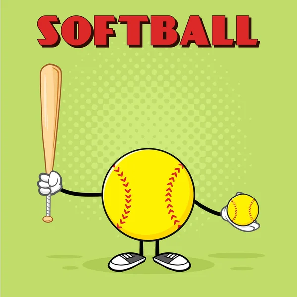 Softball bezimiennych odtwarzacz Cartoon — Wektor stockowy