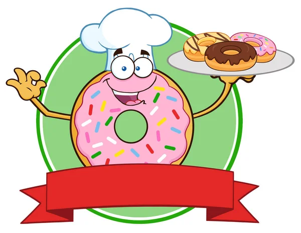 Happy  Donut Cartoon Character. — Stock Vector