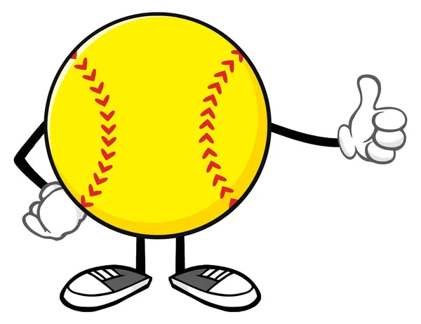 Softball sem rosto Desenhos animados — Vetor de Stock