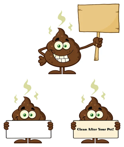 Poop Cartoon Mascot Character. — Stock Vector