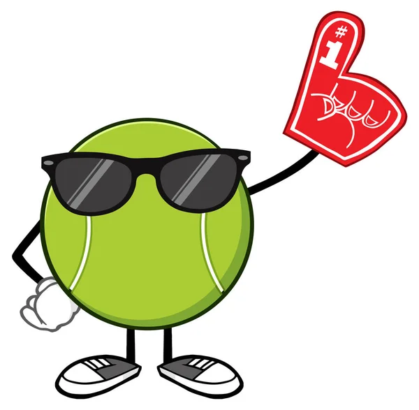 Tennis Ball Cartoon Maskottchen — Stockvektor