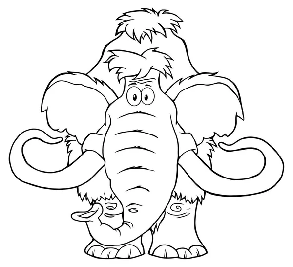 Personaje de dibujos animados mamut divertido — Vector de stock