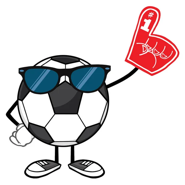 Bola de fútbol sin rostro mascota de dibujos animados — Vector de stock