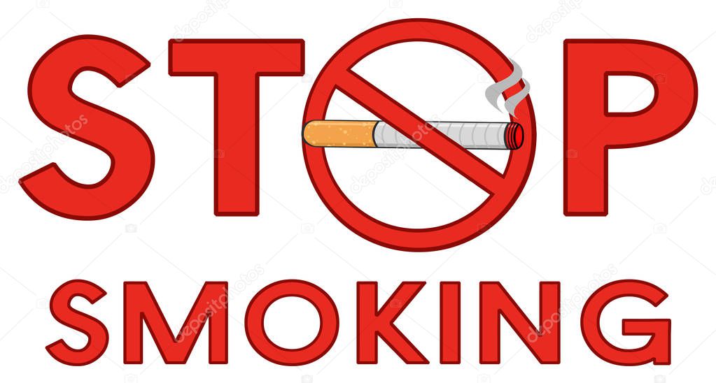 Stop Smoking Red Sign