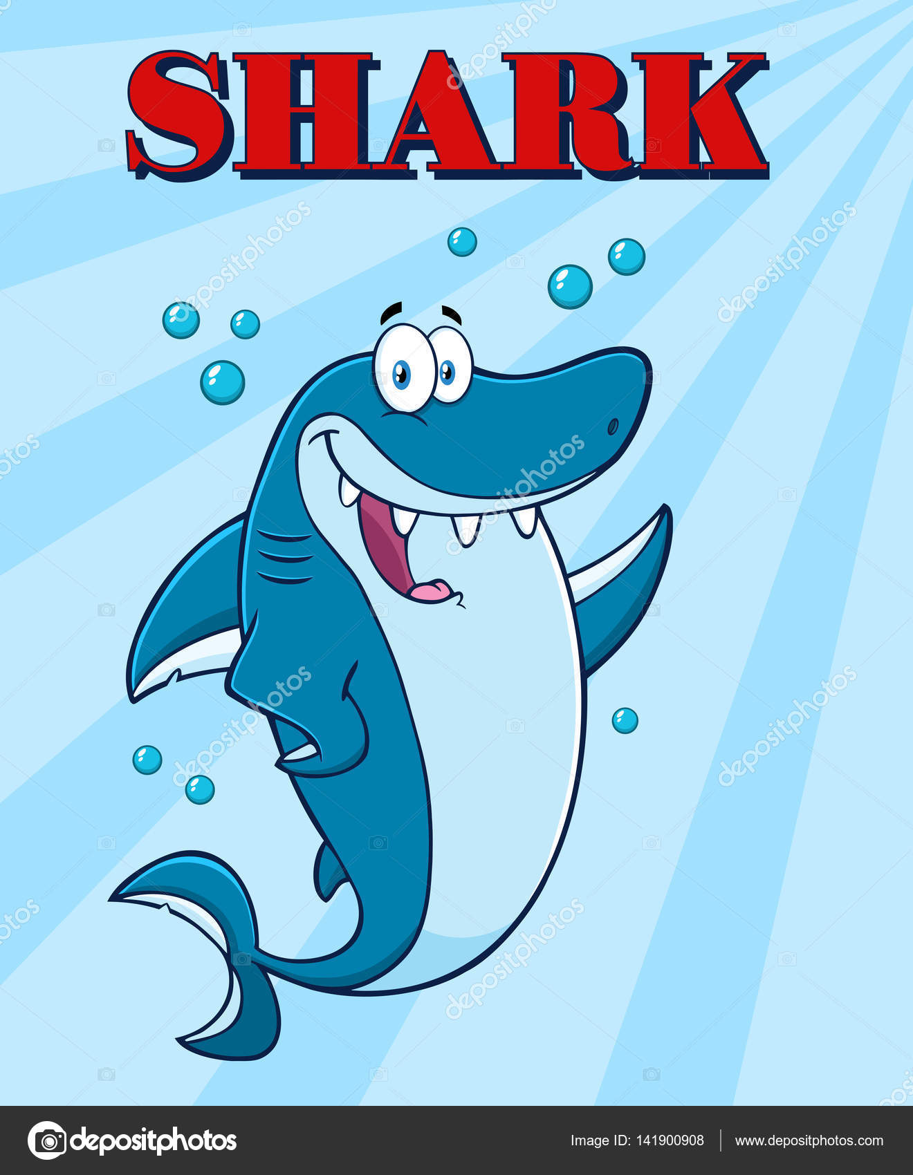 Shark Cartoon Mascot — Stock Vector © HitToon #141900908