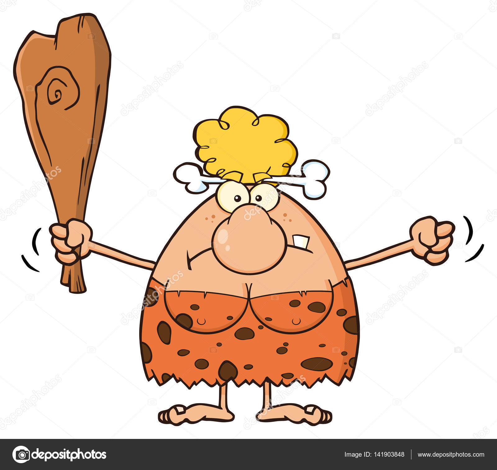 Angry Blonde Cave Woman Cartoon Stock Vector Image by ©HitToon #141903848