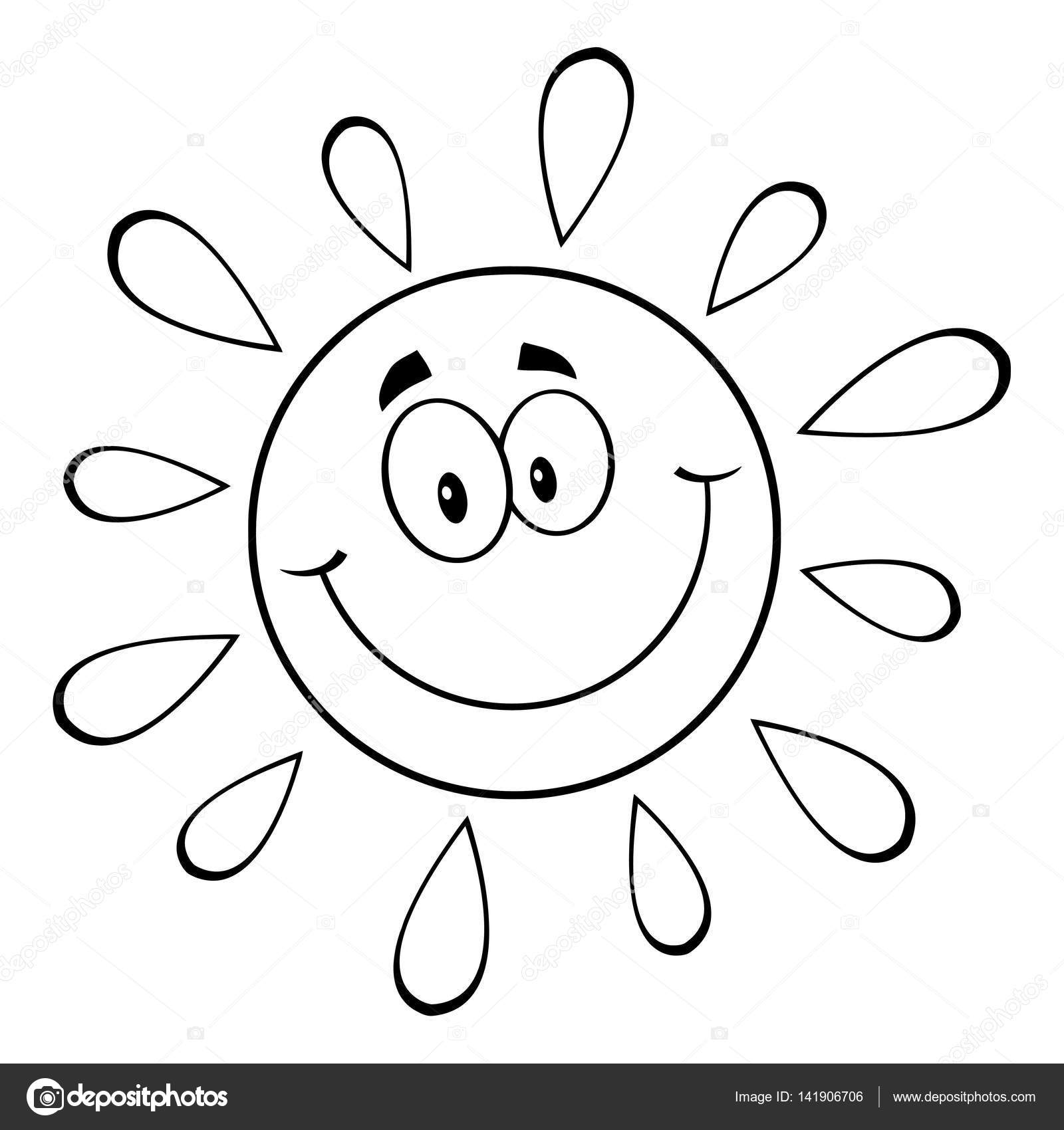 Black And White Happy Sun Stock Vector Image by ©HitToon #141906706