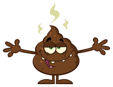 Happy Funny Poop Cartoon Character  clipart