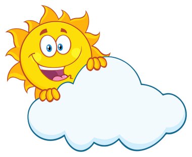 Mutlu yaz güneşi maskot karikatür 