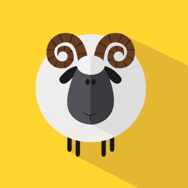 Sevimli Koç Koyun.Modern Düz 