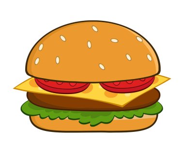 Hamburger çizgi film illüstrasyon