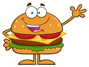 Burger Cartoon Mascot Character