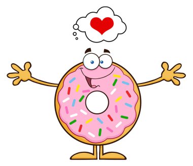Happy  Donut Cartoon Character.