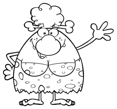 Siyah ve beyaz mutlu mağara kadın