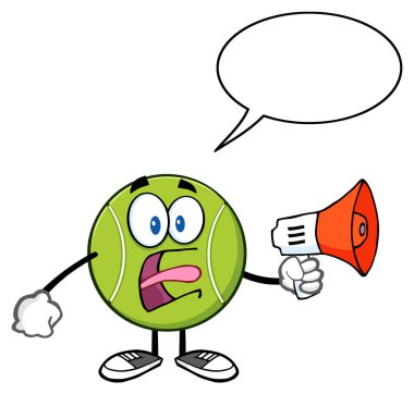 Tenis topu çizgi film maskot 