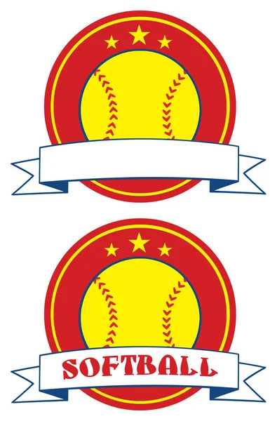 Softball Logo projektowanie etykiet — Wektor stockowy