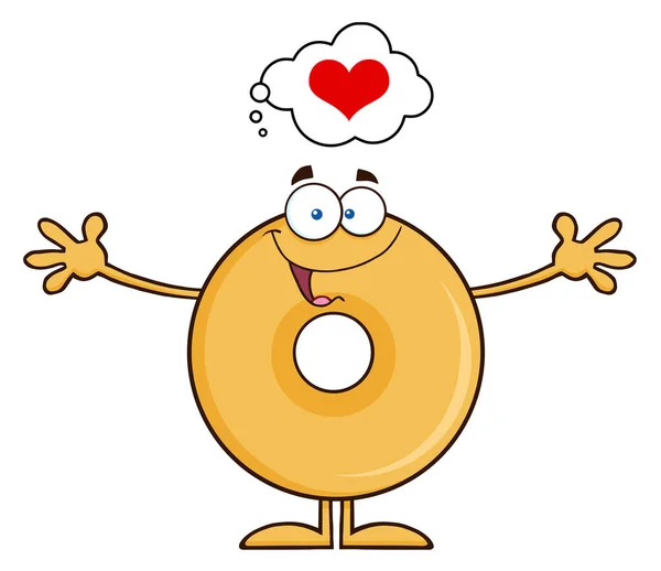 Счастливый персонаж пончика . — стоковый вектор