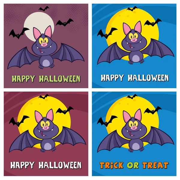 Personagem de desenhos animados de morcego de vampiro feliz —  Vetores de Stock