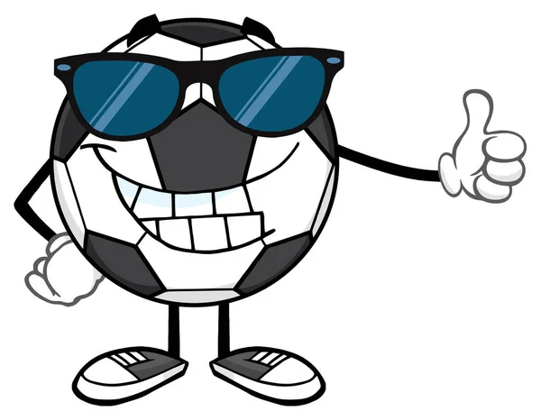 Glimlachend Voetbal bal Cartoon mascotte — Stockvector