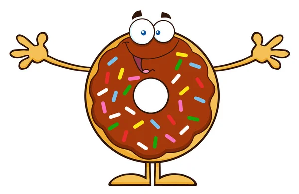 Happy  Donut Cartoon Character. — Stock Vector