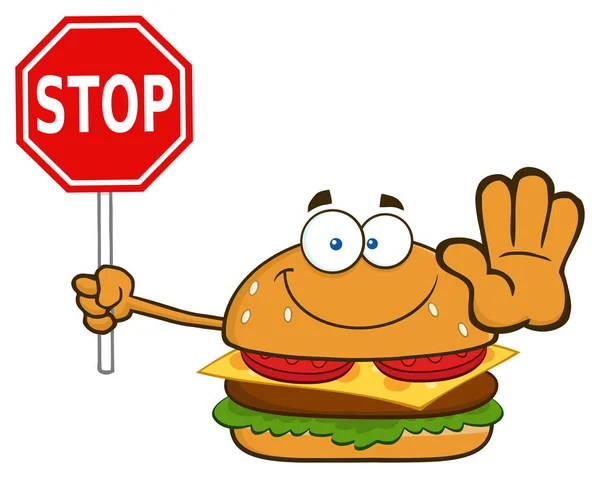 Burger kreslená postavička — Stockový vektor
