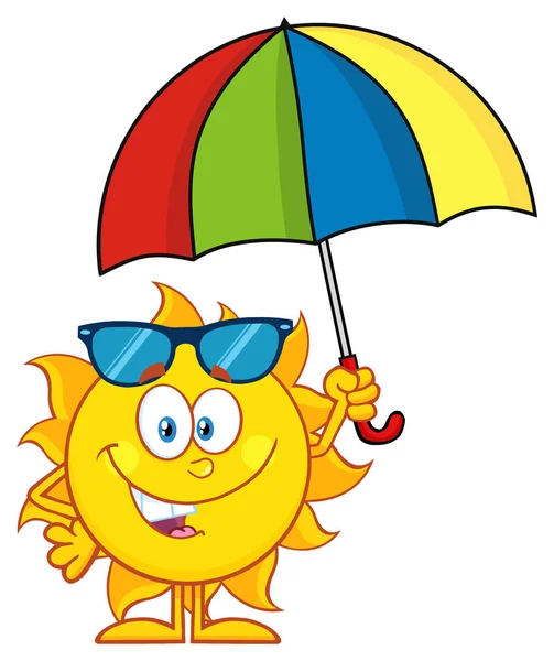 Cute Sun Cartoon Mascot Character — Stock Vector
