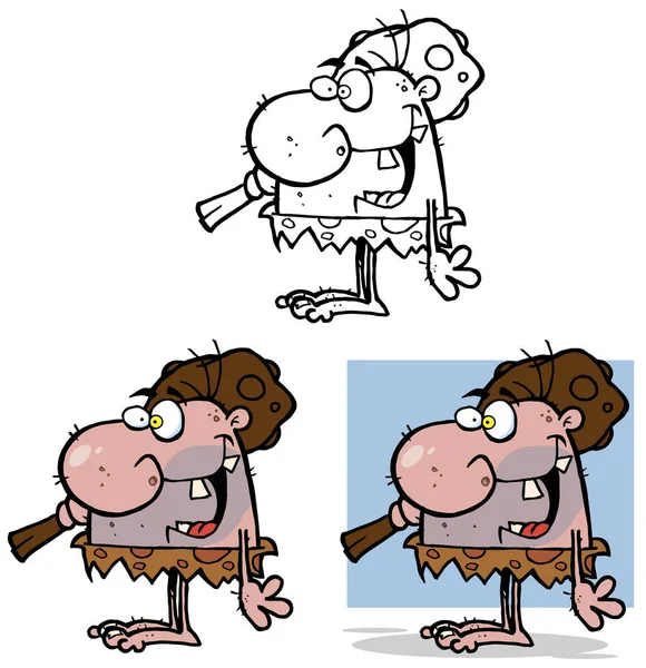 Personaje de dibujos animados de cavernícola — Vector de stock