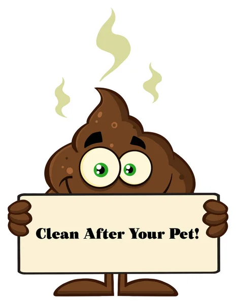 Smiling Funny Poop Cartoon Character — Stock Vector