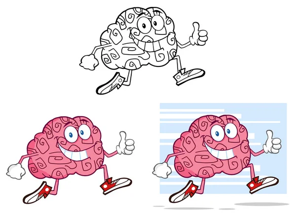 Brain Cartoon Character — Stock Vector