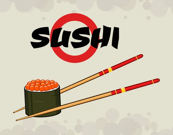 Sushi Roll stripfiguur mascotte — Stockvector
