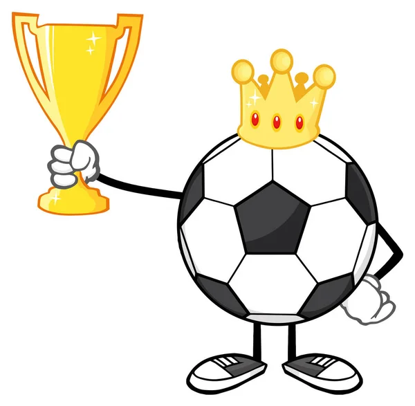 King Soccer Ball Faceless Cartoon — Stock Vector