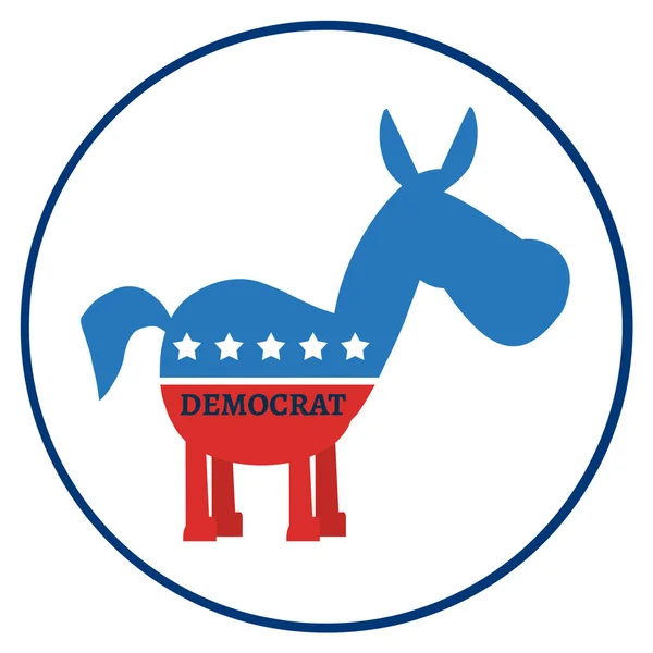 Burro democrata Personagem dos desenhos animados — Vetor de Stock