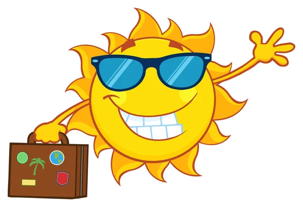 여름 태양 미소 — 스톡 벡터