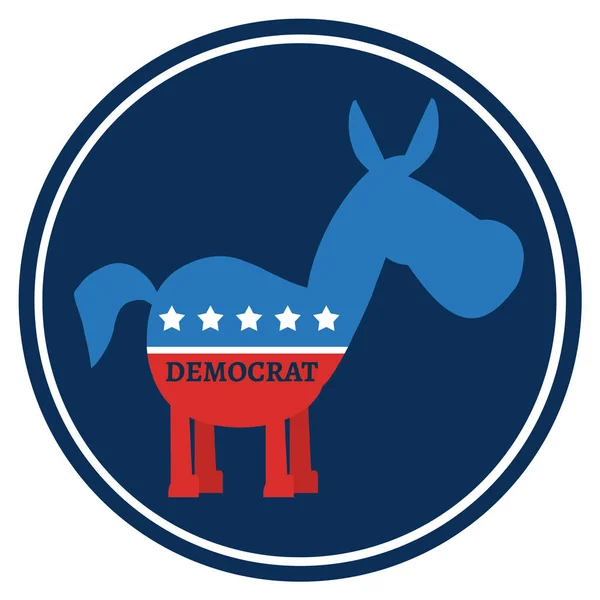 Personaje de dibujos animados de burro demócrata — Vector de stock