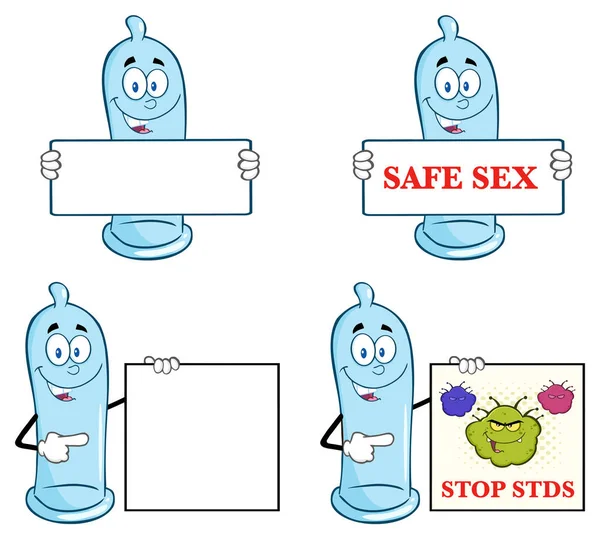 Blaues Kondom als Maskottchen — Stockvektor