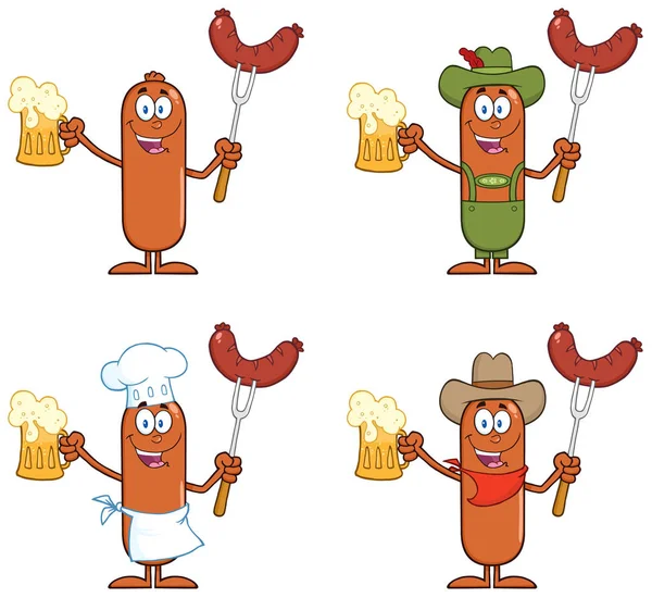 Personagem de desenho animado salsicha —  Vetores de Stock