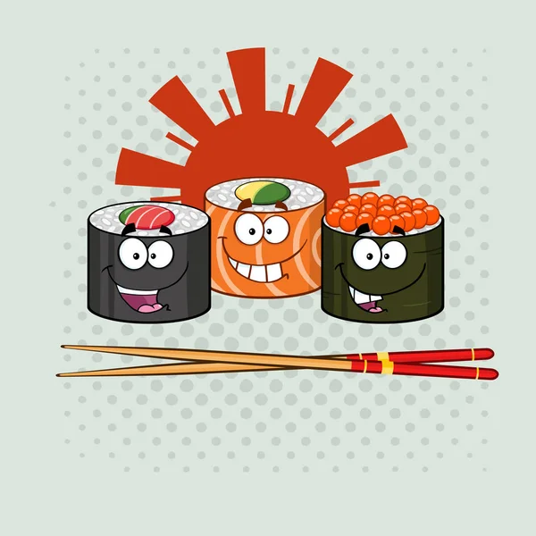 Sushi roll set — Stockvector