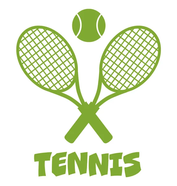 Korsade racketar och tennisboll. — Stock vektor