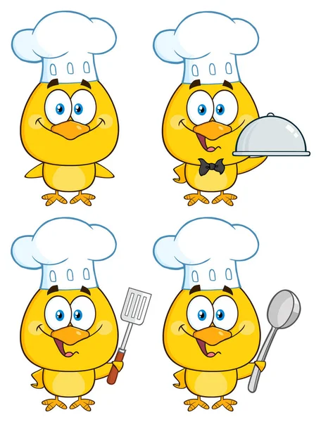 Yellow Chick Cartoon Character — Stock Vector