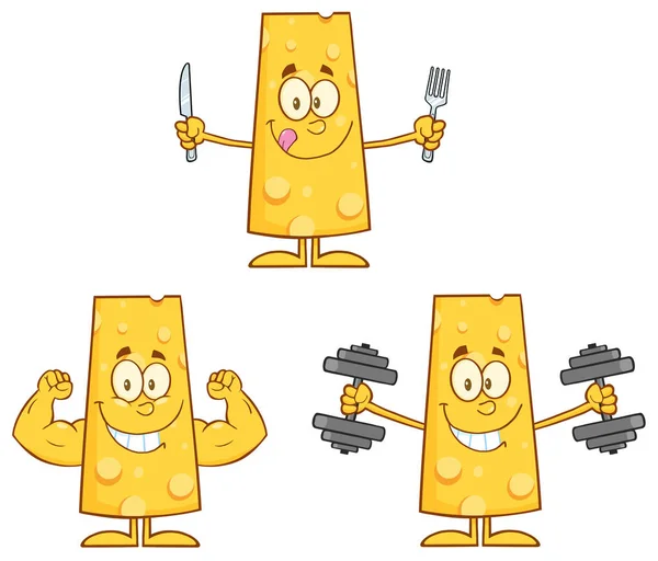 Carácter de dibujos animados de queso — Vector de stock