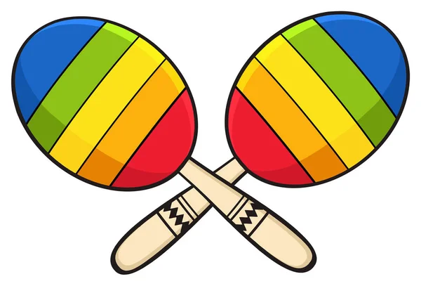 Coloridas Maracas Mexicanas Cruzadas . — Vector de stock