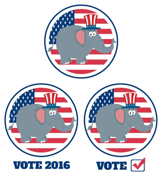 Republican Elephant Cartoon Character — Stock Vector